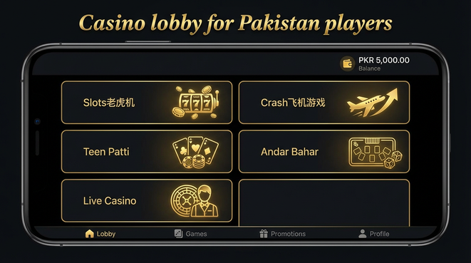 Lobby view of go177 for Pakistan users